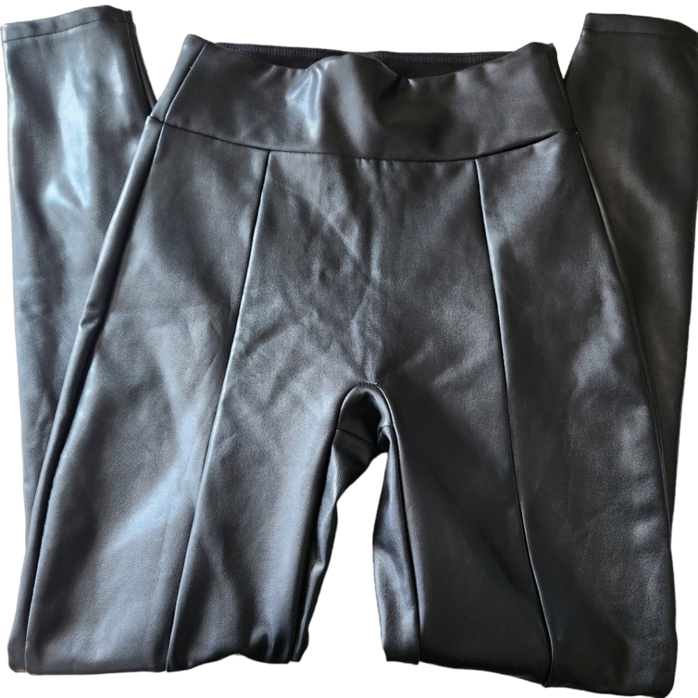 Abercombie & Fitch Split Hem Faux Leather Leggings